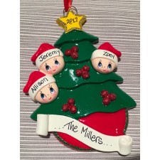 Christmas Tree with 3 Santas